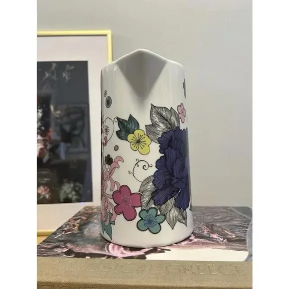 Paperchase Porcelain Floral Pitcher W/ A Vibrant Multicolored Floral Design - Picture 4 of 6